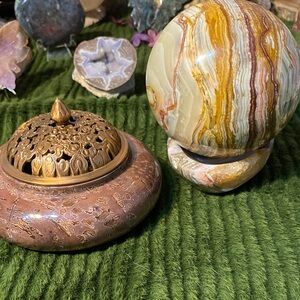 Bundle for @fbirdsell the picture Jasper bowl, ocean Jasper bowl and onyx sphere